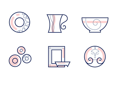 Simple Ceramic ceramic icon icon design illustration navy blue pink pottery simple