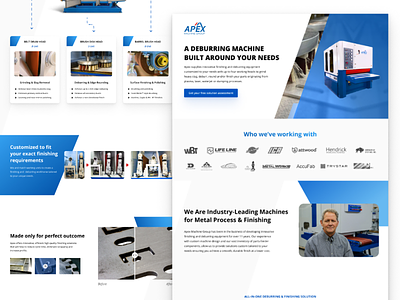 Apex Machine Group Landing Page clean company design landingpage ui
