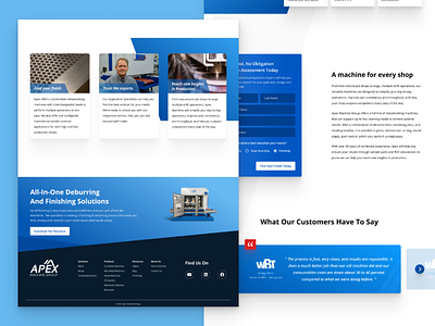 Apex Machine Grup Landing page