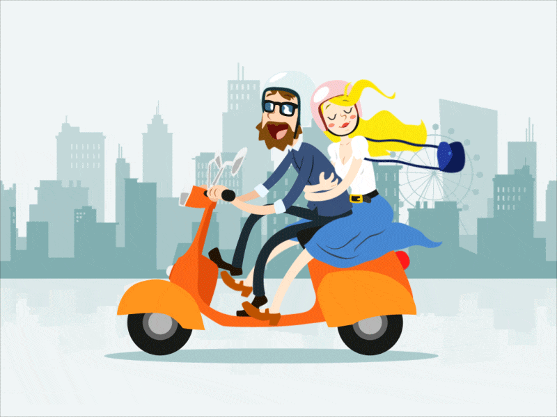 Ride after effects animation character animation couplegoals illustration motion motion design