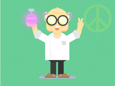 Professor of peace chemistry hippy love peace professor science
