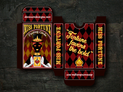 Miss Fortune Playing Cards illustrator indesign package design print layout