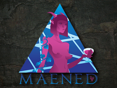 Maened Wines gradient graphic design illustrator logo design