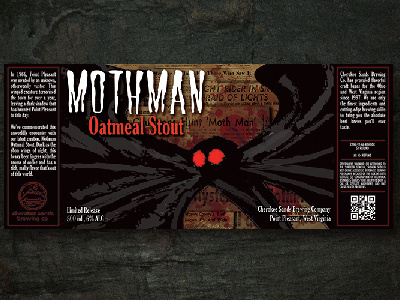 Mothman Stout Label illustrator indesign package design photoshop