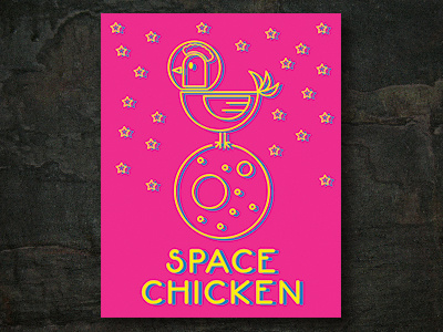 Space Chicken - Vector Illustration