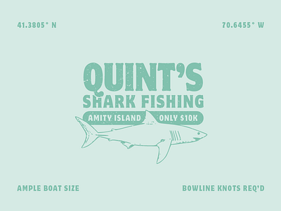 Quints Shark Fishing design illustration typography