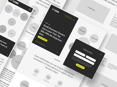 Core Group / Wireframes core group design finance interface sketchapp small business taxes ui uiux design user interface ux webdesign website wireframes