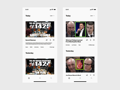 JRE Home Pages app debut joe rogan leeds mobile ui