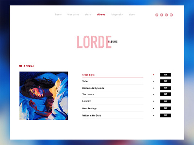 Lorde - albums page albums lorde melodrama re design