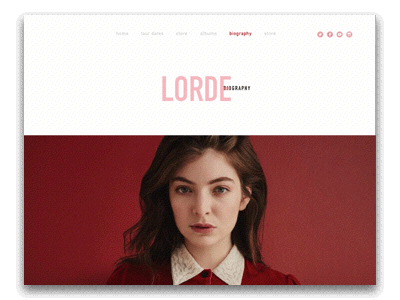 Lorde - biography page