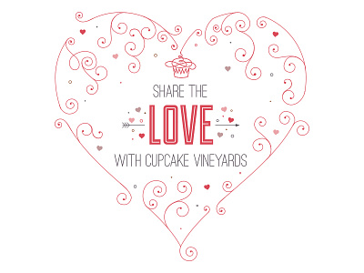 Share The Love filagree flourish flourishes heart hearts illustration love valentines valentines day vector