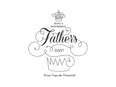 Father's Day Type cupcake dad father fathers day flourish type typography vector