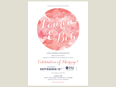 Wedding Invitation invitation invite pink watercolor wedding