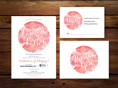 Wedding Invitation - Blush Watercolor Set invitation invite pink watercolor wedding wedding invitation