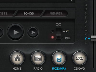 Onboard Car System button buttons car photoshop switch ui