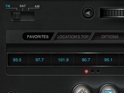 Onboard Car System button buttons photoshop radio switch ui