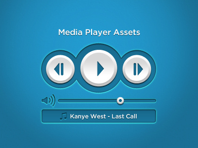 Media Player Assets button buttons media music player photoshop player ui
