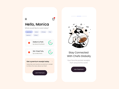 Food Recipe App Design