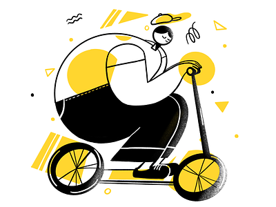 Scooter Riding Boy appdesign bike brand characterdesign illustrations landingpage riding scooter startup uidesign uidesigner uxdesign vehicle webdesign