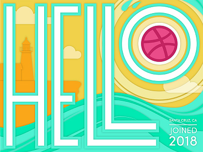 Hello from SC first shots hello illustration santa cruz sleepless media type water waves