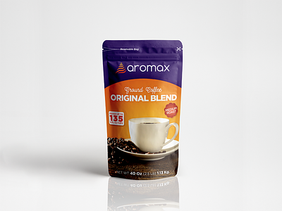 Aromax - Coffee Resealable Bag brand branding cafe coffee design graphic graphicleo illustration logo logotipo typography venezuela