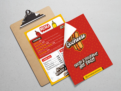 Menu Design Gocheese Hot Dogs branding design fast food fast food logo graphic graphicleo hot dog hotdog hotdoglogo illustration logo logotipo typography vector