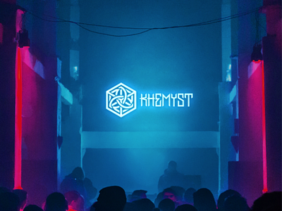 Khemyst - Light Sign Mockup branding design dj dj logo electronic music electronic music logo graphic graphicleo illustration logo logotipo music music logo music producer music producer logo typography