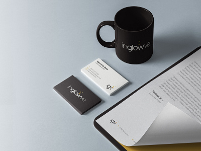 inglowve Logo Business cards, Papers and Coffe Mug