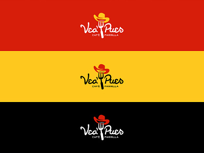 Vea Pues - Color Variations bbq brand branding colombia custom type design food graphic graphicleo grill handmade type illustration logo logotipo meat parrilla restaurant typography venezuela