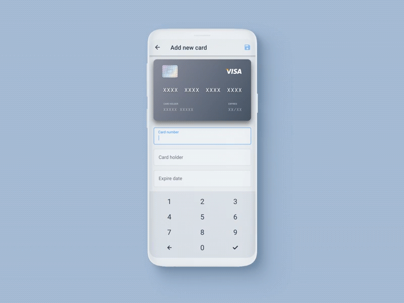 Add bank card animation android animation app bank card inspiration looped mobile