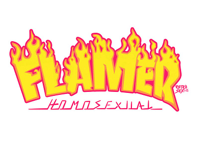 Flamer (homosexual) flamer gay inspired lgbtq logo queer retro retrosex thrasher