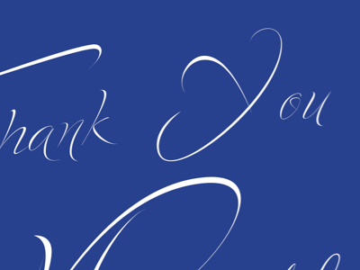 Thank You Mekkablue calligraphy font type