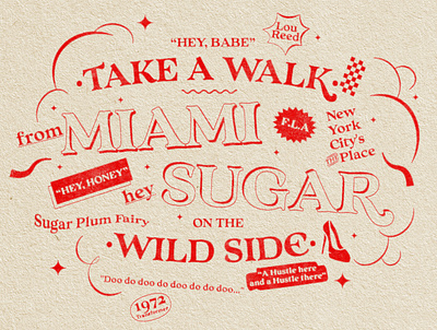 Take a Walk on the Wild Side Lou Reed Homage design font illustration loureed nostalgia thevelvetunderground type typography