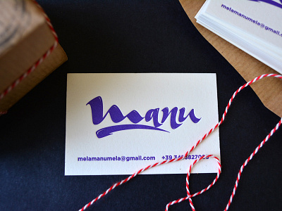 Manu businesscards calligraphy lettering letterpress