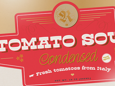 Tomato Soup label tomato woodtype