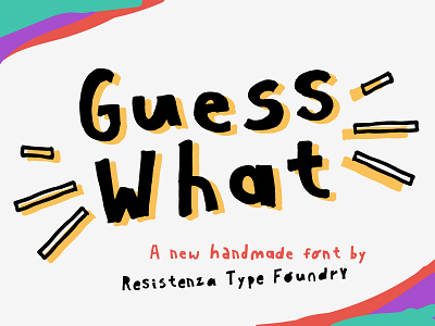 Guess What font hand handdrawn lettering opentype type