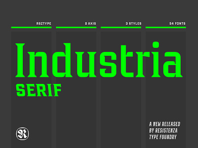 Industria Serif design font industria industrial logo robot tech type typography