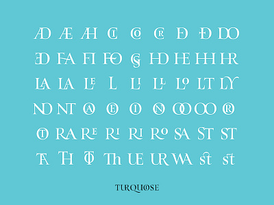 Turquoise - Special Ligatures brush ligatures roman turquoise type