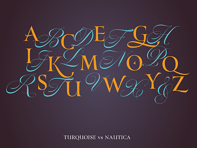 Turquoise vs Nautica nautica roman script serif turquoise type