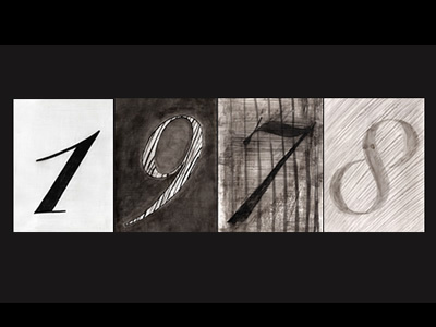Ten Cursive Numbers . white black cursive font lettering numbers paint ten typography