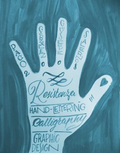 Mano drwing hand lettering type