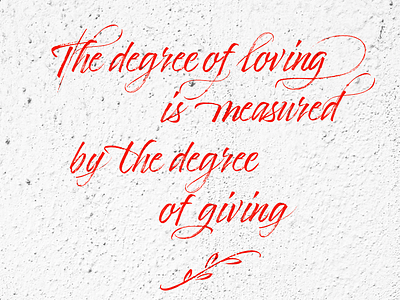 The degree of loving brush font script type typography