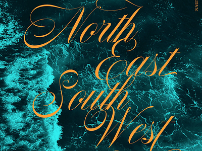 North East South West copperplate english font nautica script type typography