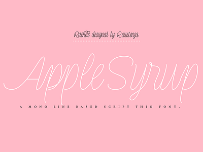 Rachele apple monoline pink script