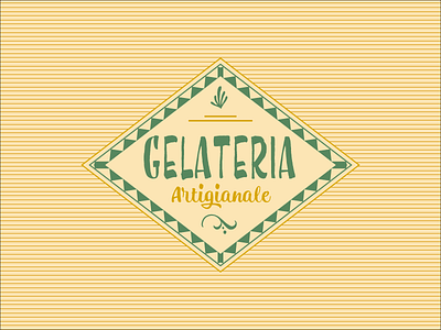 Gelateria brush gelato label script