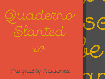 Quaderno Slanted font monoline script type