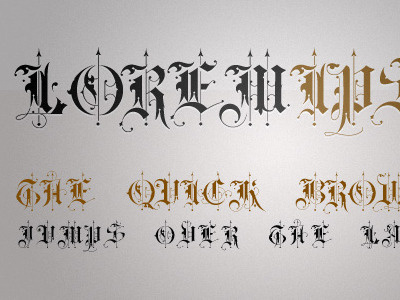 Lorem blackletter font fraktur gothic letters type