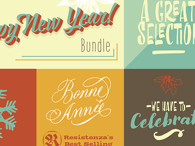 2018 Bundle brush bundle fonts happynewyear type