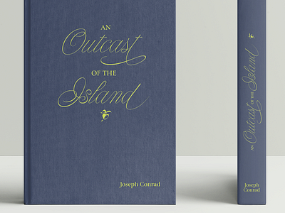 An Outcast of the Island book copperplate cover english font script type