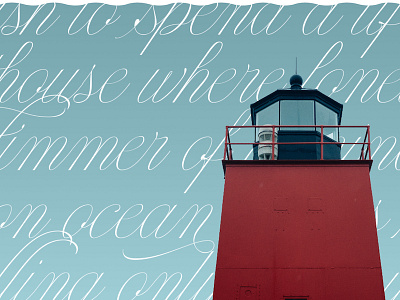 Lighthouse pattern script type typography